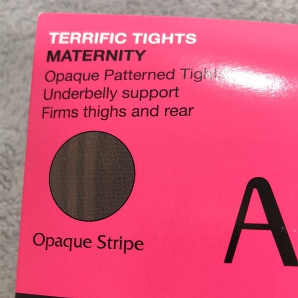 2 Pairs Marvelous Momma Assets Maternity Opaque Striped Tights Size 2 - Picture 2 of 6